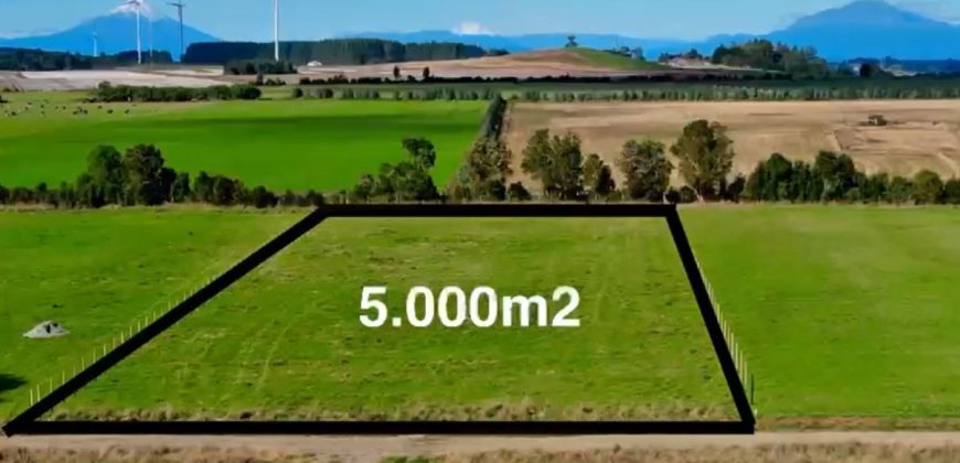 Parcela 5.000 m²  Loncotoro Puerto Varas  con Luz, Agua y Vista Volcanes